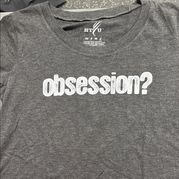 HTFU Gray Graphic Tee with 'Obsession?' Print - Picture 1 of 2